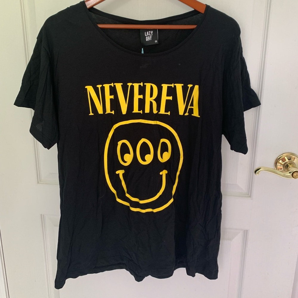 Lazy Oaf Nevereva Nirvana Inspired Band Tee One Size